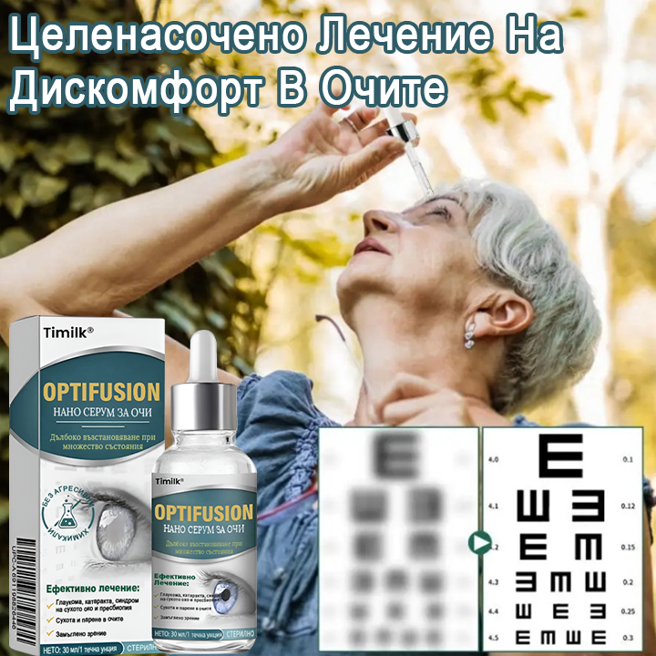 Капки за очи Optifusion Nano Serum – Нанотехнологията възстановява ясното зрение, без очила, без хирургическа намеса📦